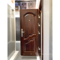 Роскошные стальные двери внешние коричневые деревянные зерно классическое индийское домик